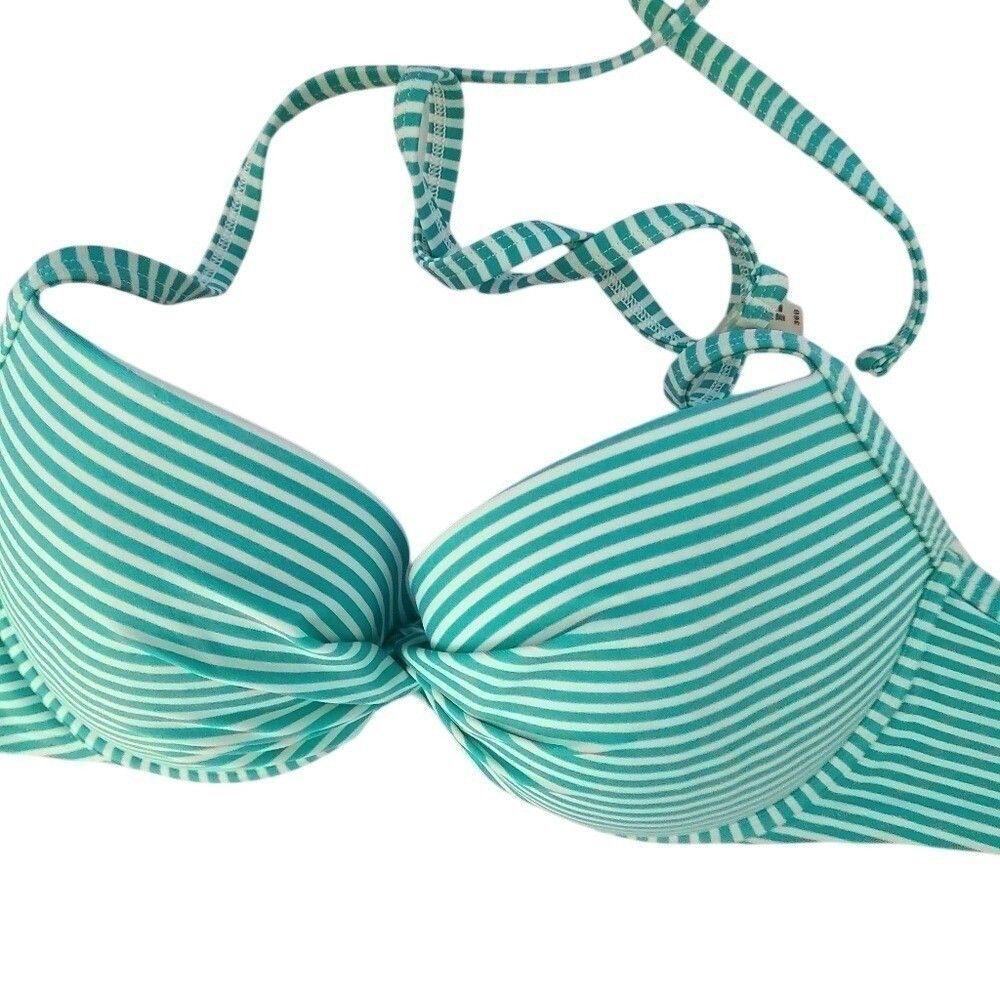 Aerie Bridget Swimwear Bikini Top Halter, Green, swim bikini top Size 36D - Picture 3 of 9